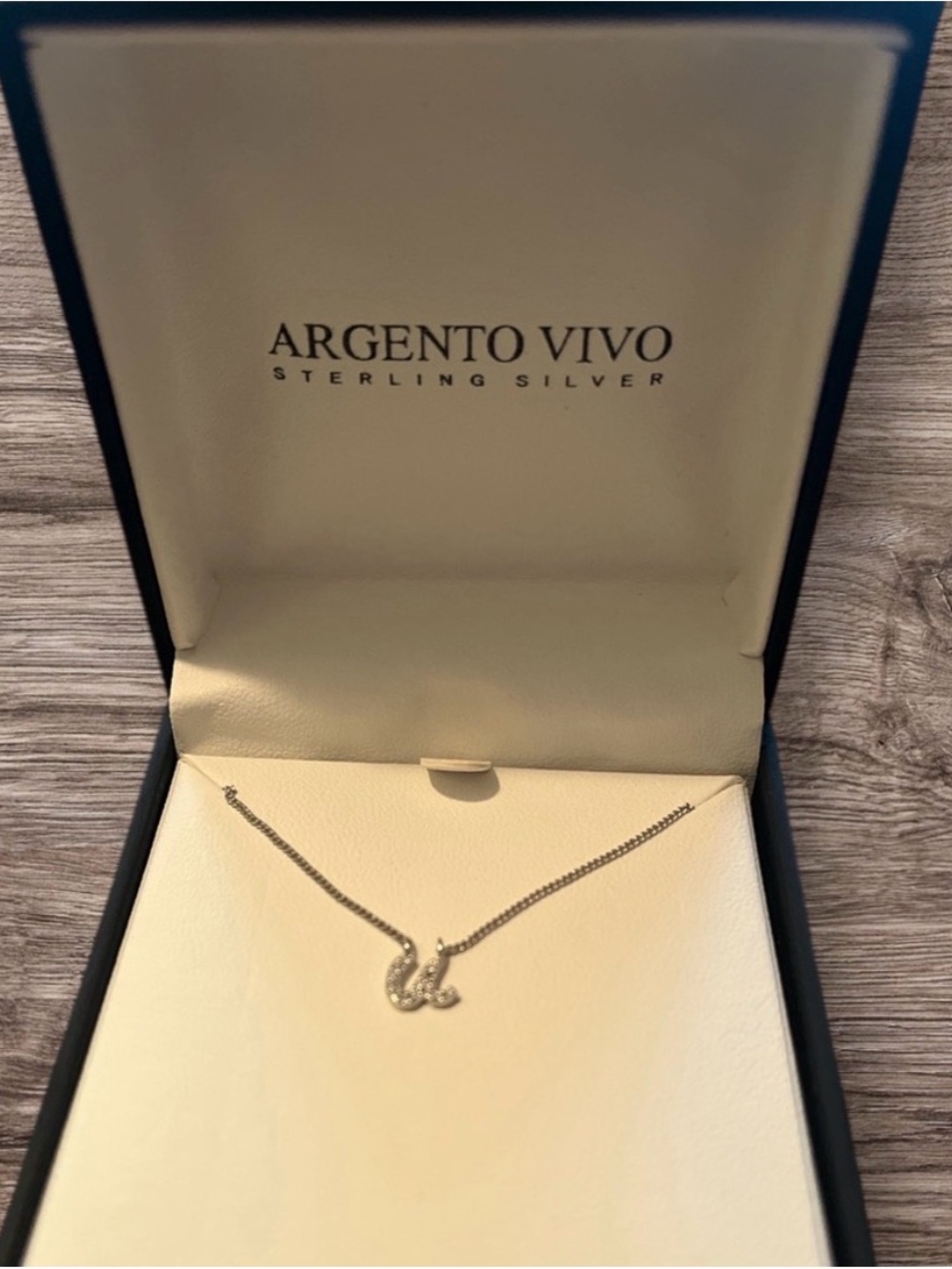 Argento Vivo Sterling Silver Crystal Initial U Pendant Necklace